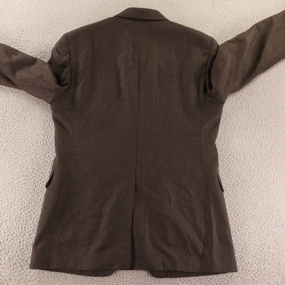 Jos A Bank Jacket M 40R Brown Houndstooth 100% Wool Cashmere Blazer Sport Coat - Picture 10 of 16